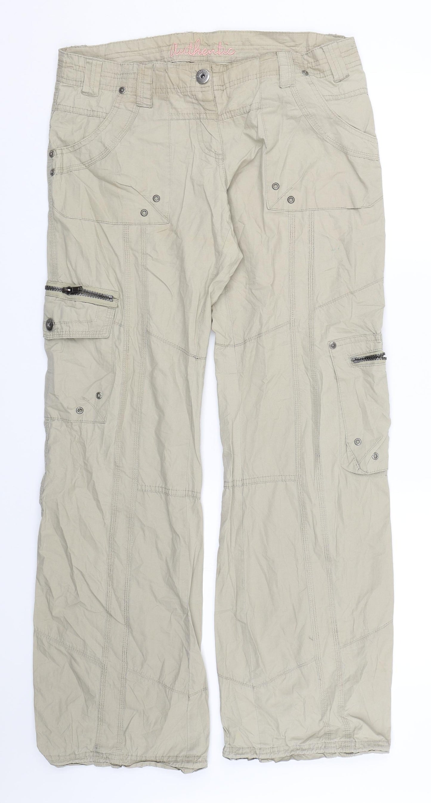 Authentic Womens Brown   Cargo Trousers Size 12 L29 in