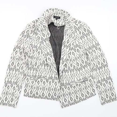 Soon Womens White Argyle/Diamond  Jacket  Size 14