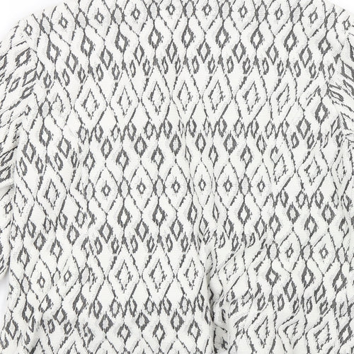 Soon Womens White Argyle/Diamond  Jacket  Size 14