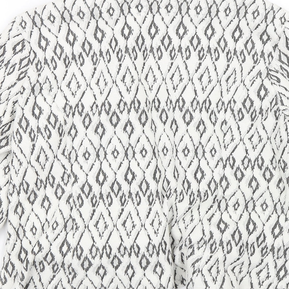 Soon Womens White Argyle/Diamond  Jacket  Size 14