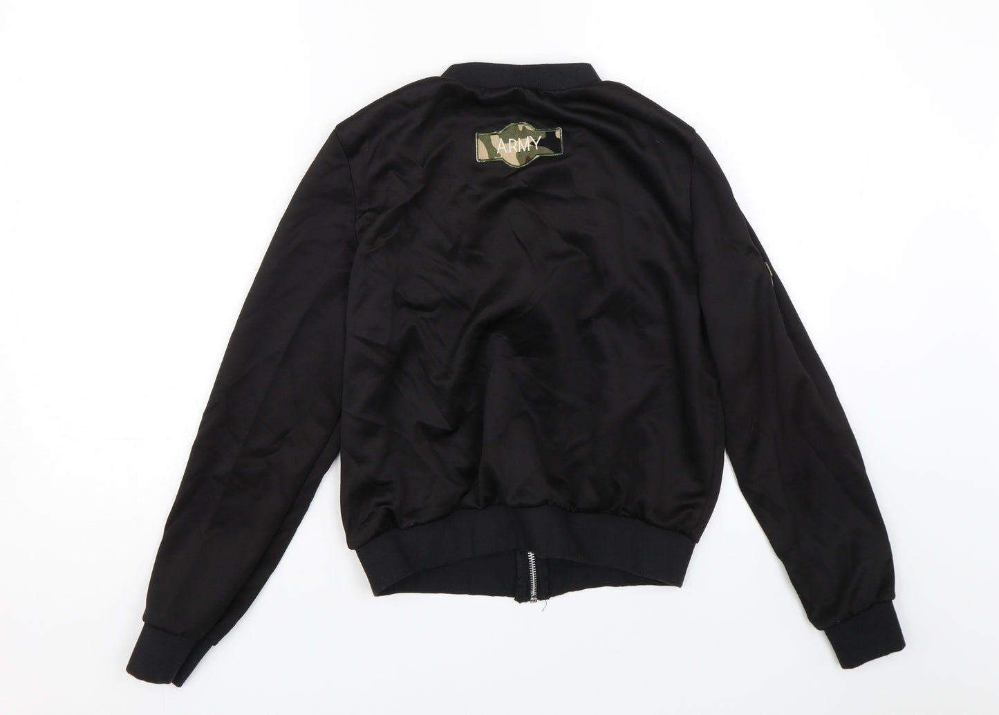 Select Womens Black   Bomber Jacket Coat Size 16