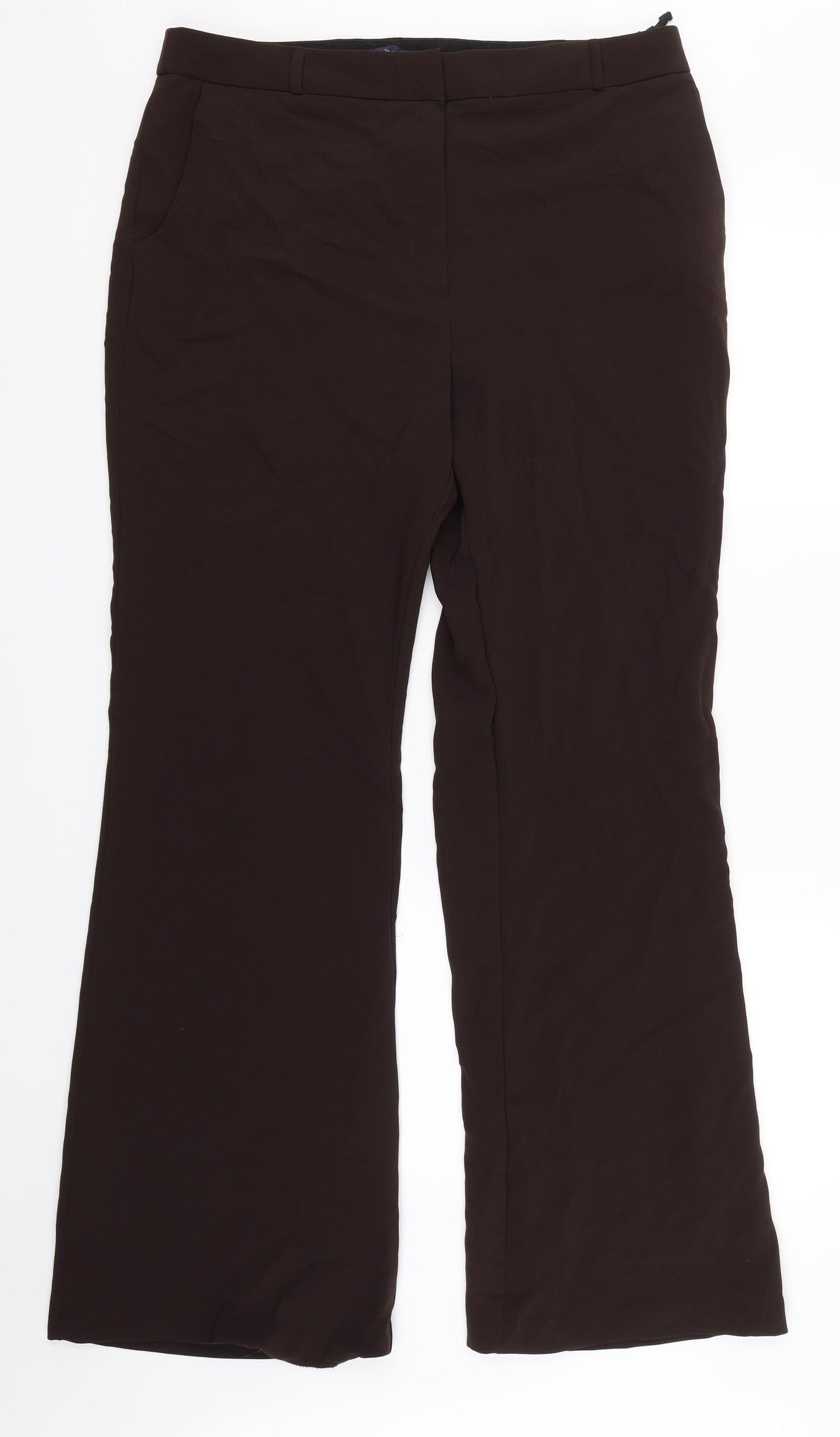 M&S Womens Brown   Trousers  Size 16 L31 in