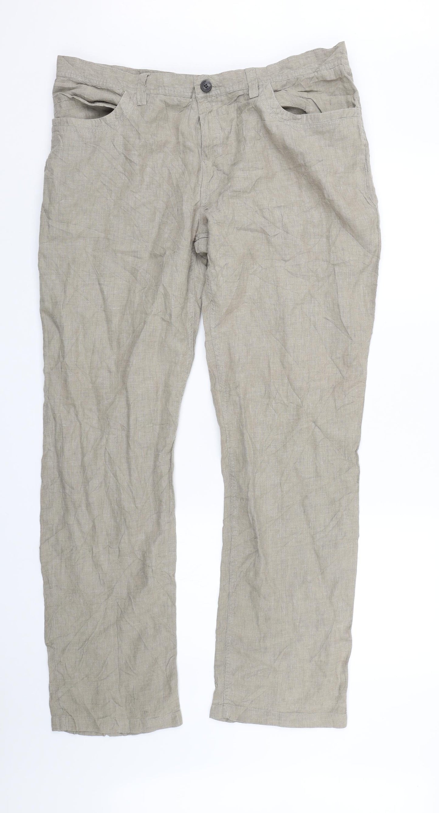 NEXT Womens Beige   Capri Trousers Size 40 L30 in