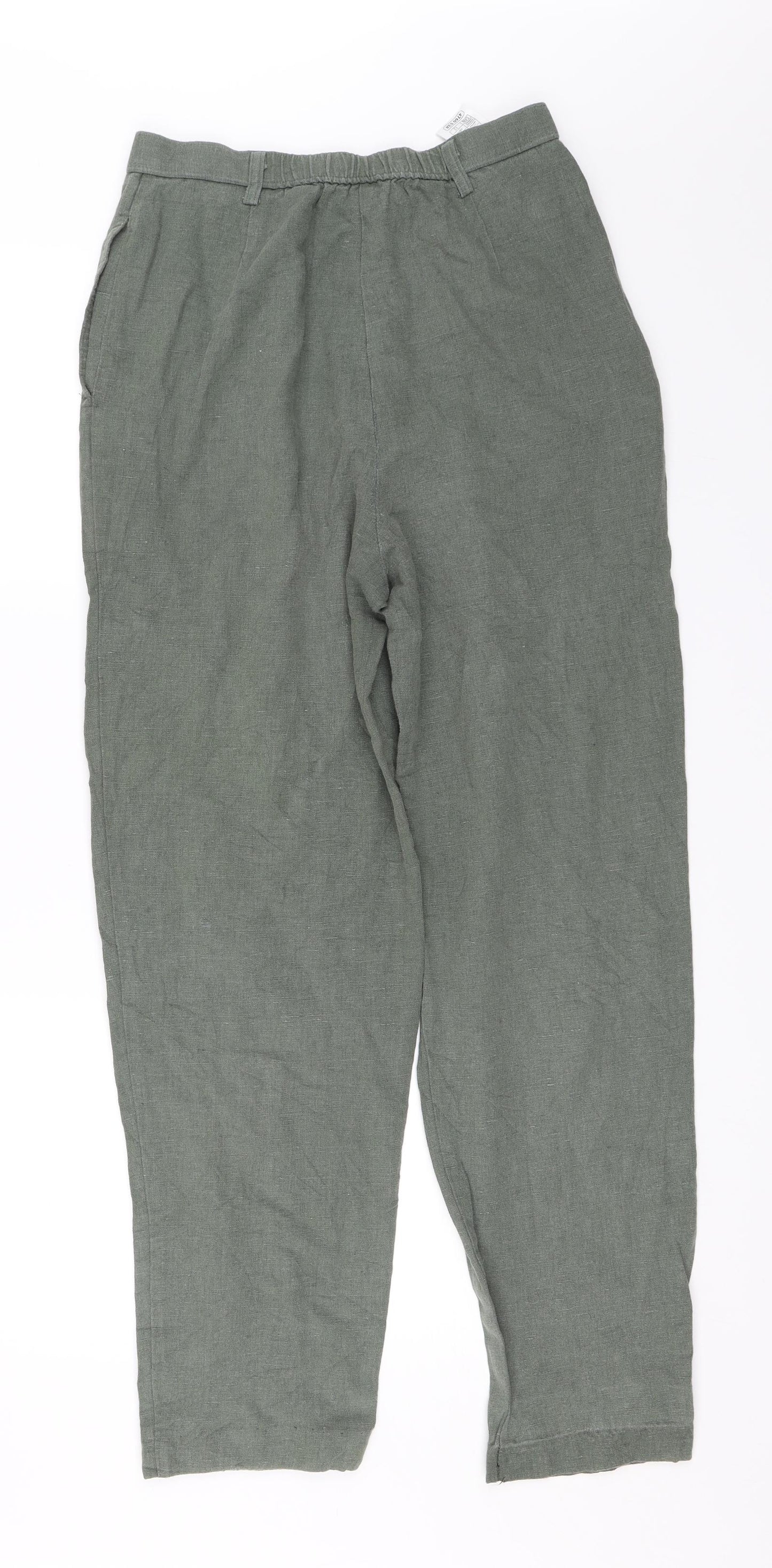 M&S Womens Green   Capri Trousers Size 14 L28 in