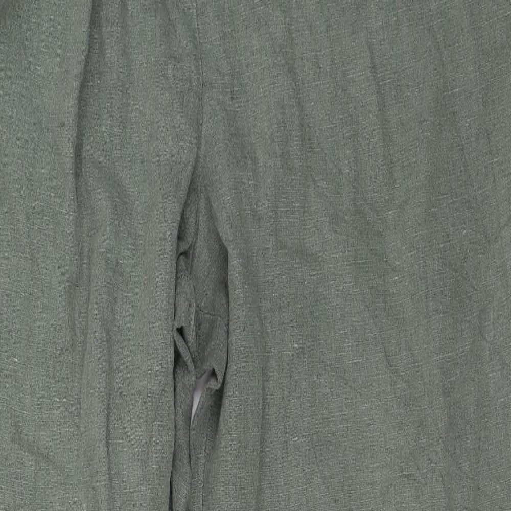 M&S Womens Green   Capri Trousers Size 14 L28 in