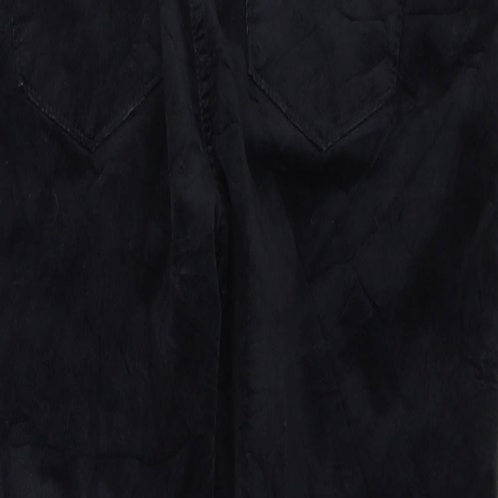 M&S Womens Black  Velour Trousers  Size 14 L25 in