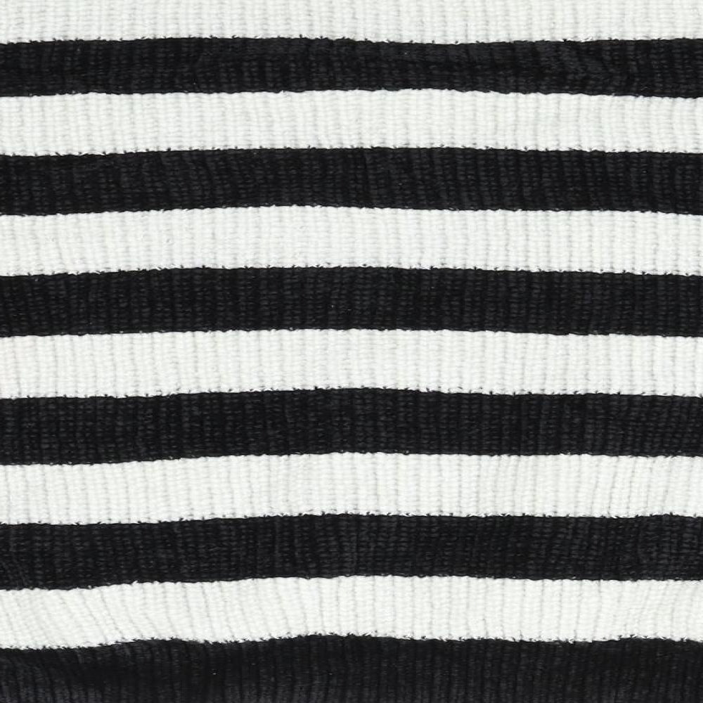 Primark Girls Black Striped Knit Pullover Jumper Size 12-13 Years