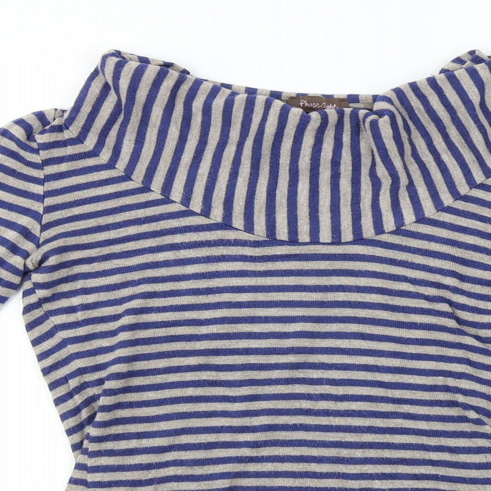 Phase Eight  Womens Grey Striped  Basic T-Shirt Size 8