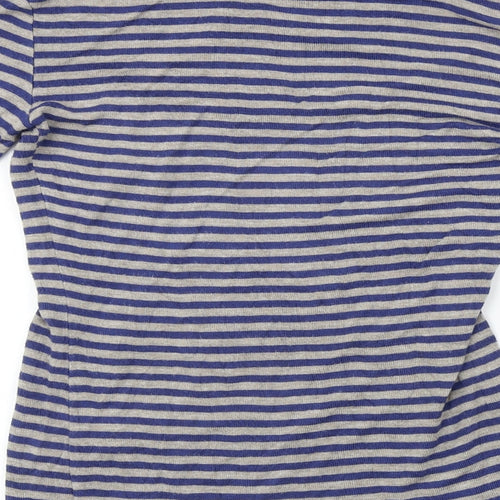 Phase Eight  Womens Grey Striped  Basic T-Shirt Size 8