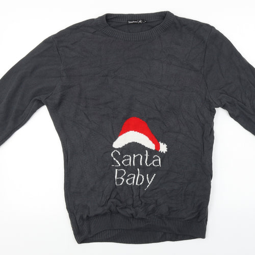 Boohoo  Womens Grey   Pullover Jumper Size S  - Christmas Jumper