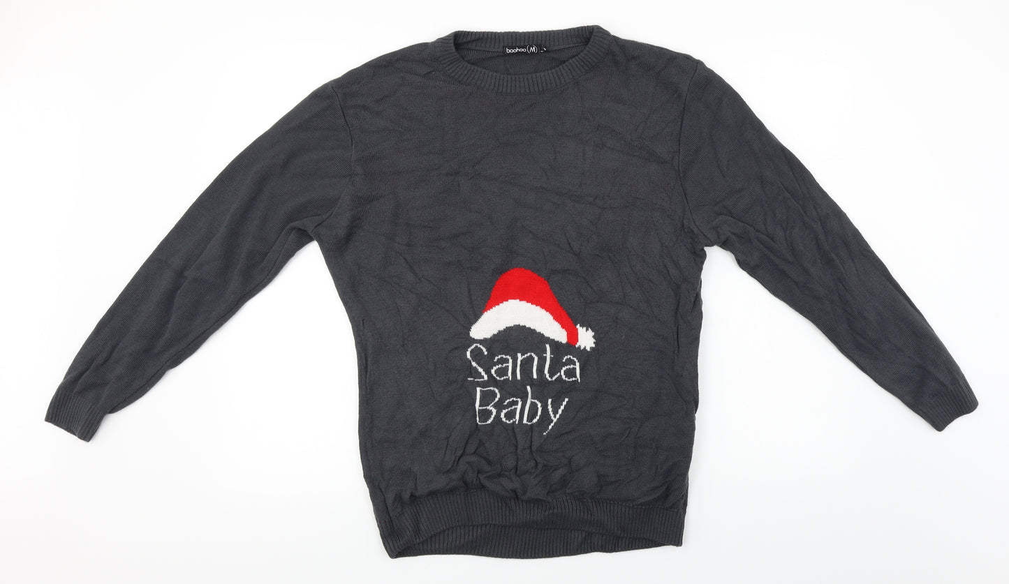 Boohoo  Womens Grey   Pullover Jumper Size S  - Christmas Jumper