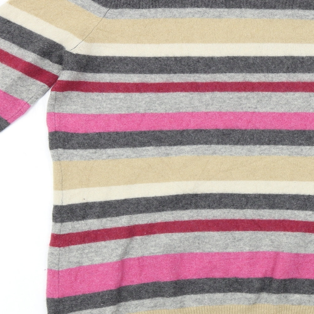 Marks and Spencer  Womens Grey Striped  Pullover Jumper Size 16