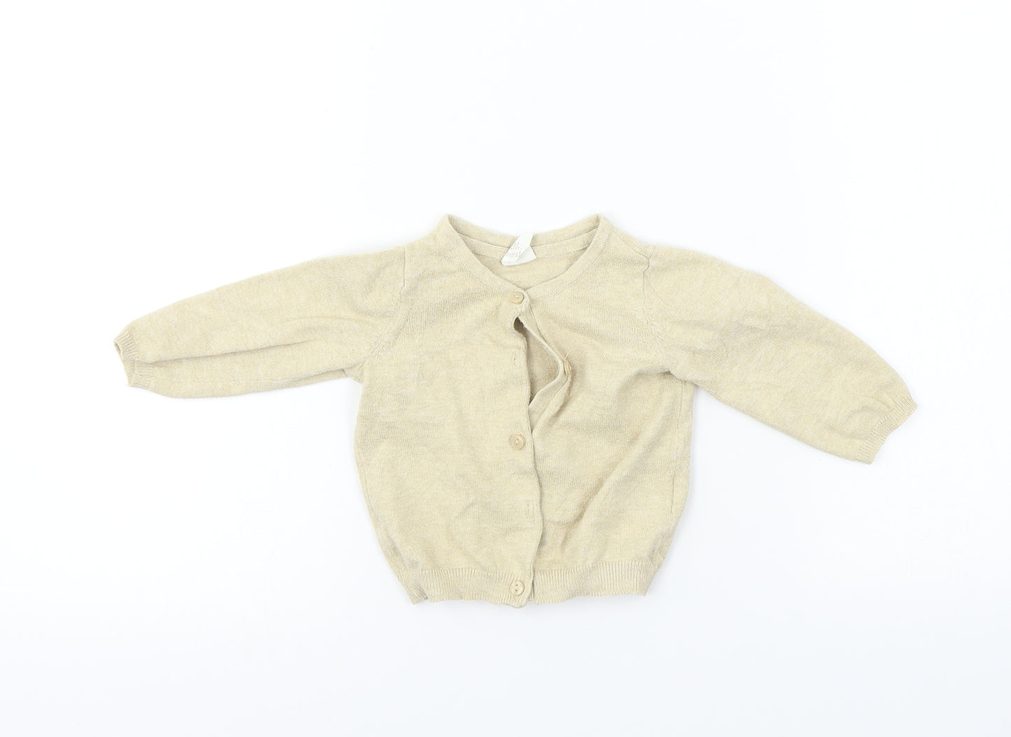 H&M  Girls Beige   Cardigan Jumper Size 6-9 Months