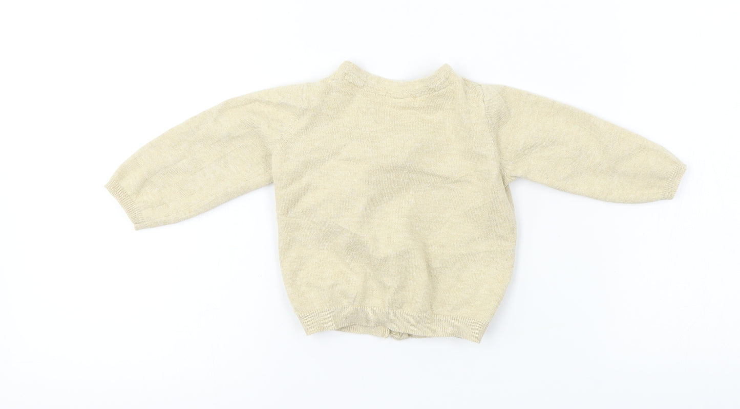 H&M  Girls Beige   Cardigan Jumper Size 6-9 Months