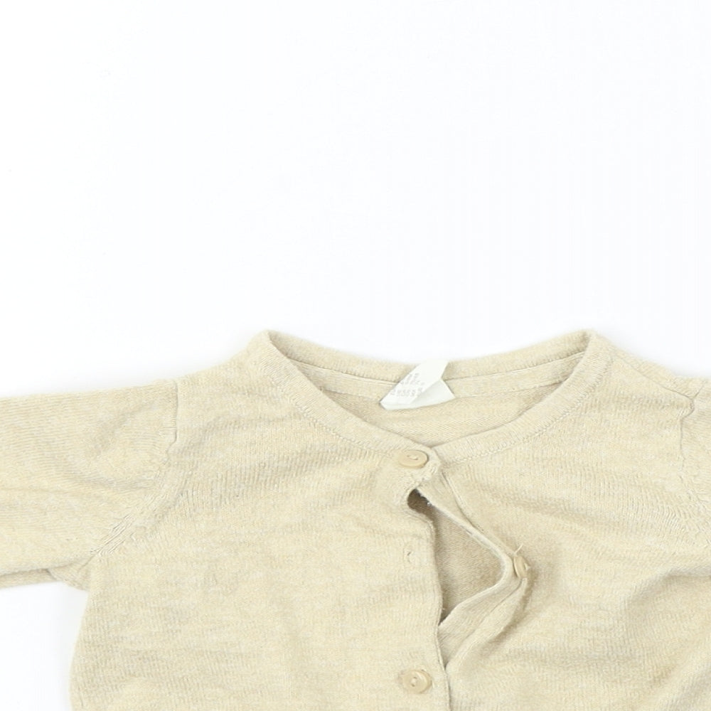 H&M  Girls Beige   Cardigan Jumper Size 6-9 Months