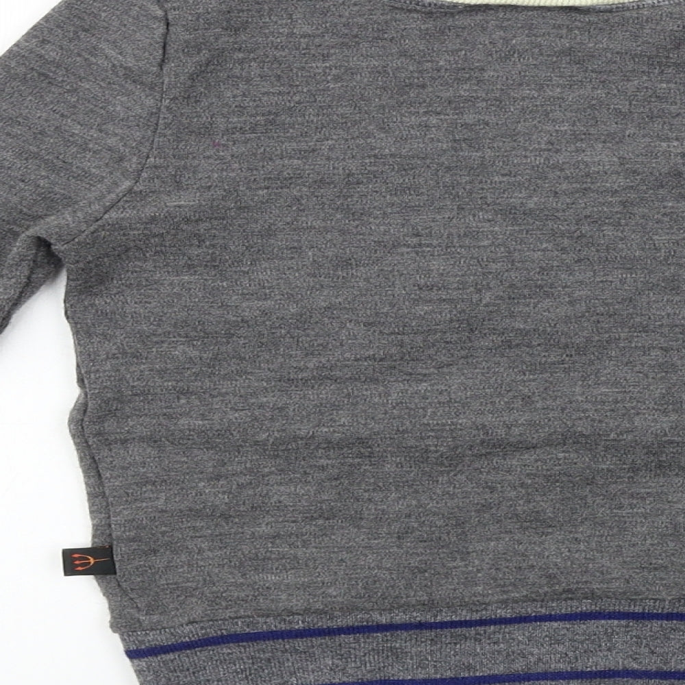 Roberto Cavalli  Boys Grey   Cardigan Jumper Size 7 Years