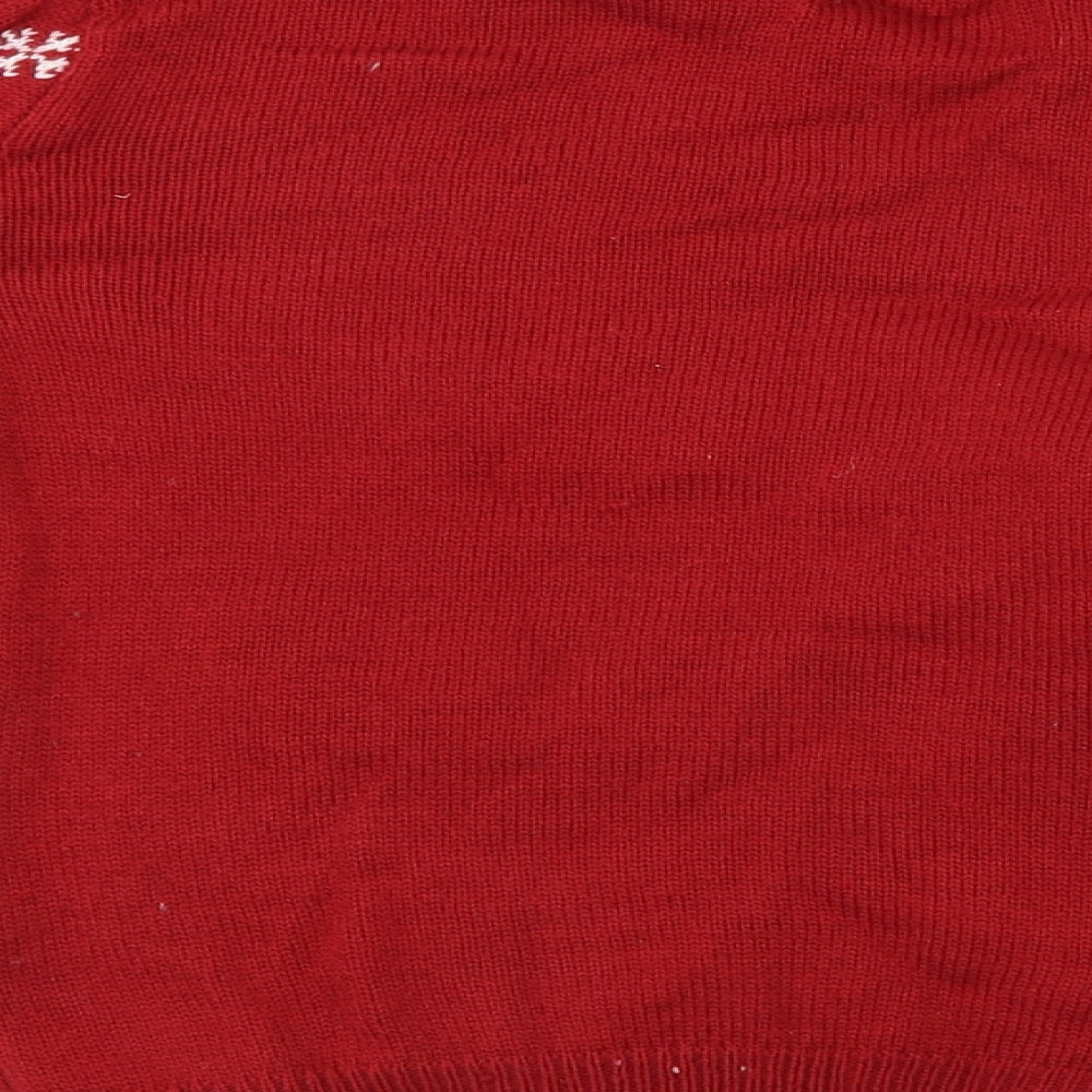 George  Girls Red   Pullover Jumper Size 8-9 Years  - Christmas Jumper