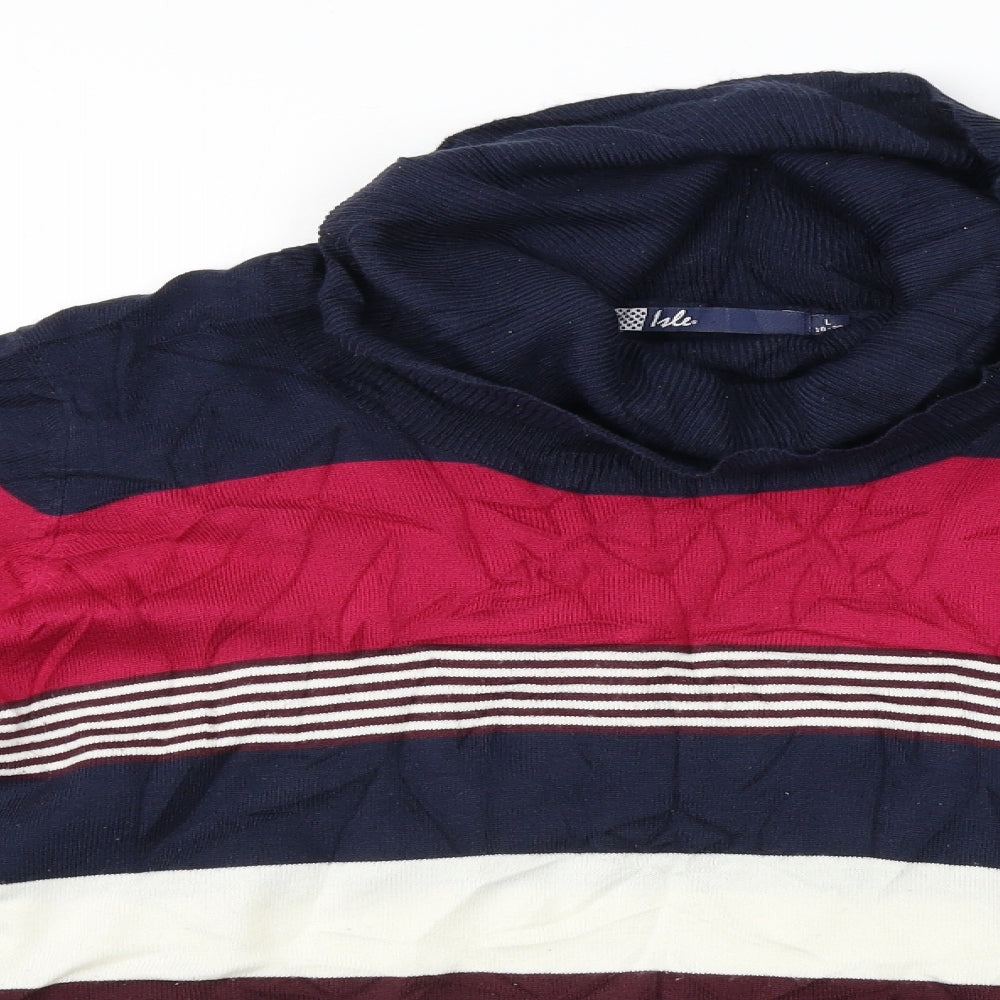 hle Womens Blue Striped  Pullover Jumper Size L