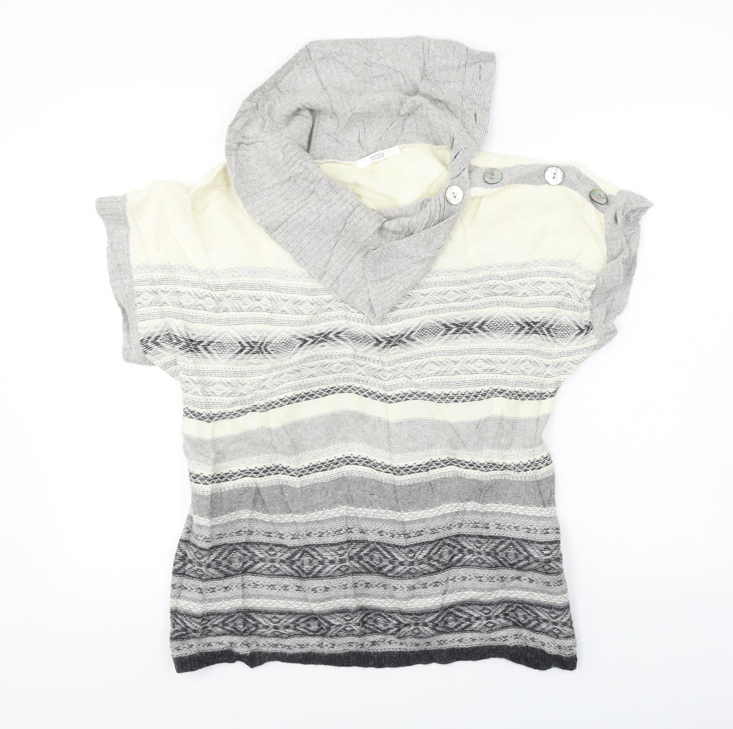 Marks and Spencer  Womens Beige Striped  Pullover Jumper Size 12