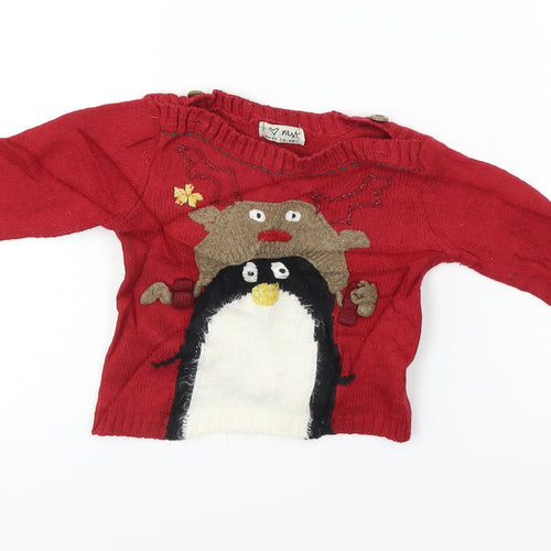 NEXT  Boys Red   Pullover Jumper Size 9-12 Months
