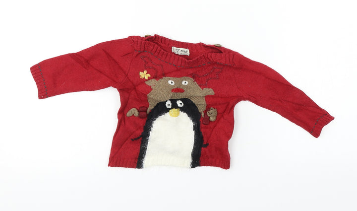NEXT  Boys Red   Pullover Jumper Size 9-12 Months