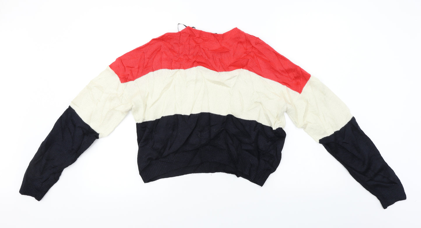 H&M  Womens Beige Striped  Pullover Jumper Size M