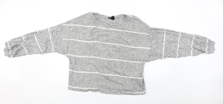 New Look  Womens Grey Striped  Pullover Jumper Size L