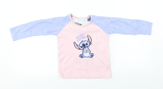 Front view of Primark girls’ blue basic t-shirt, size 3-4, years - disney