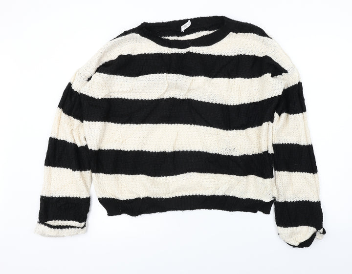 New Look  Womens Beige Striped  Pullover Jumper Size 12