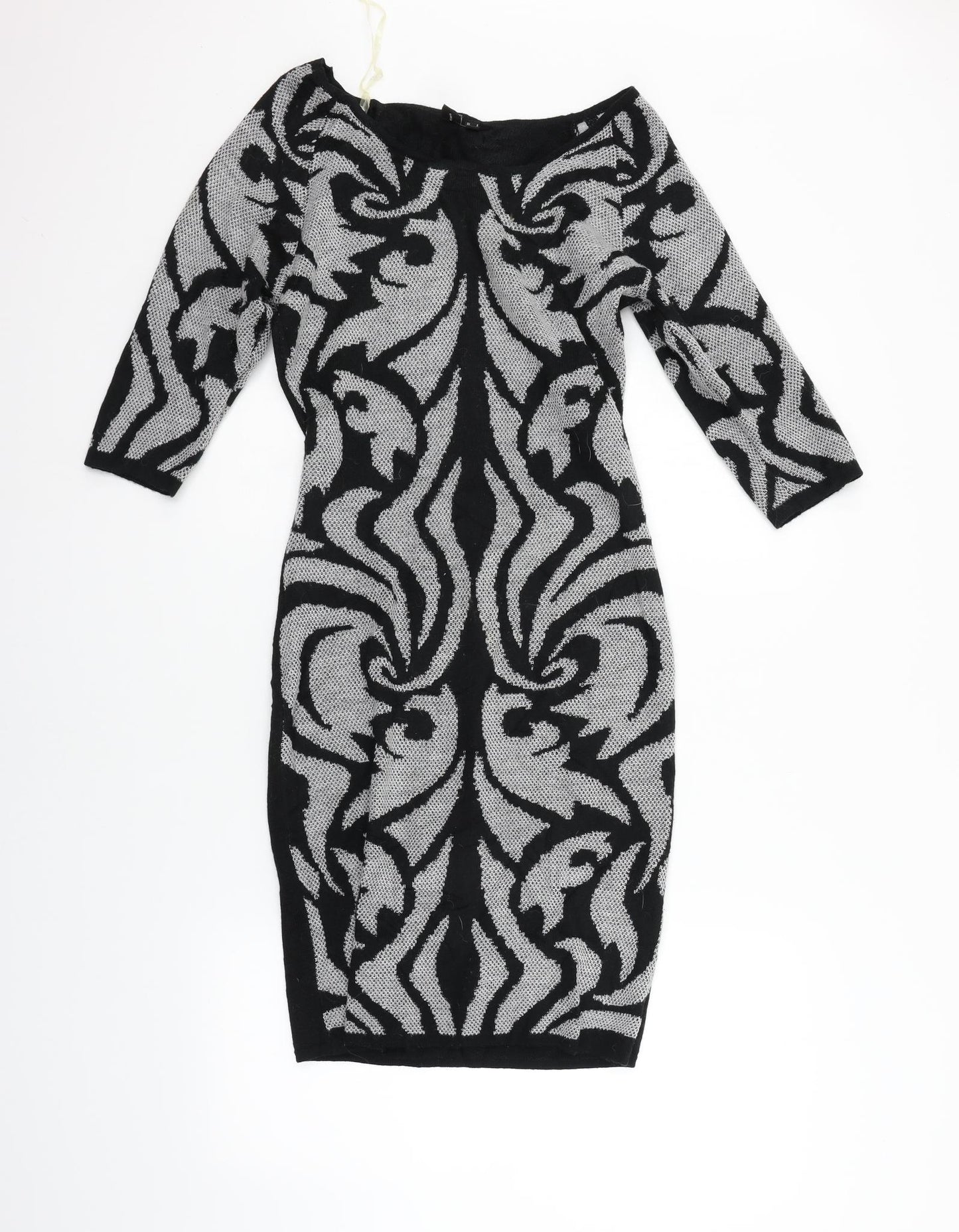 IZABEL Womens Black Geometric  Jumper Dress  Size 8