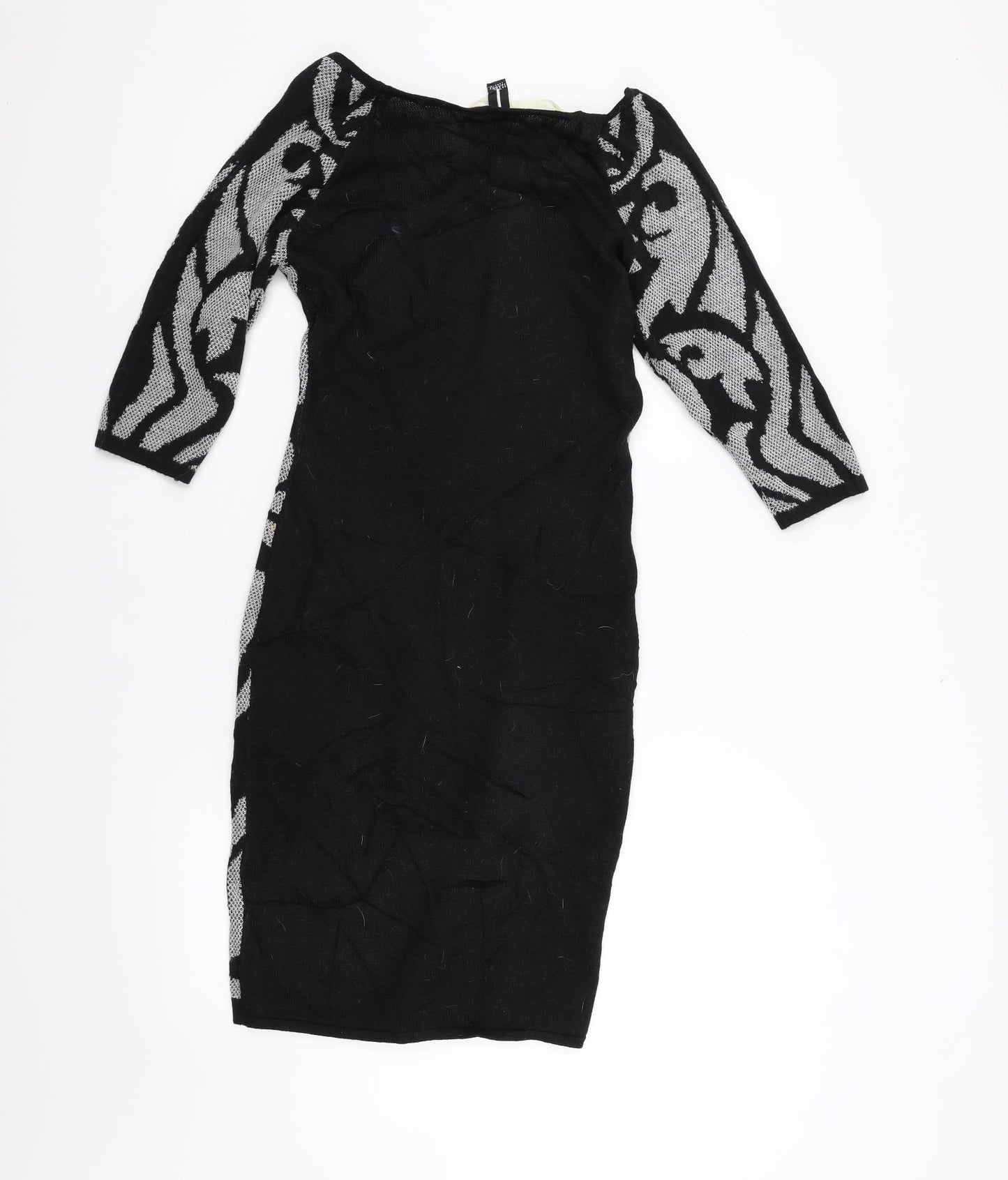 IZABEL Womens Black Geometric  Jumper Dress  Size 8