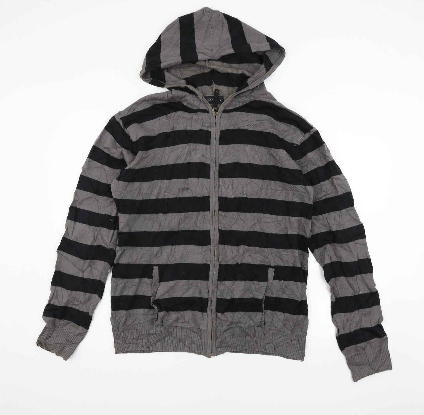 Cedar Wood State Mens Grey Striped  Jacket Coat Size XL