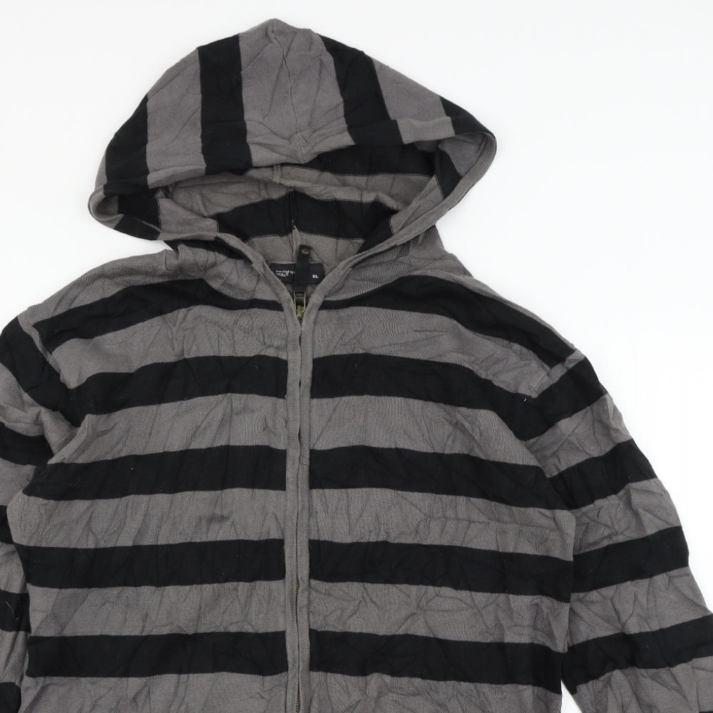 Cedar Wood State Mens Grey Striped  Jacket Coat Size XL