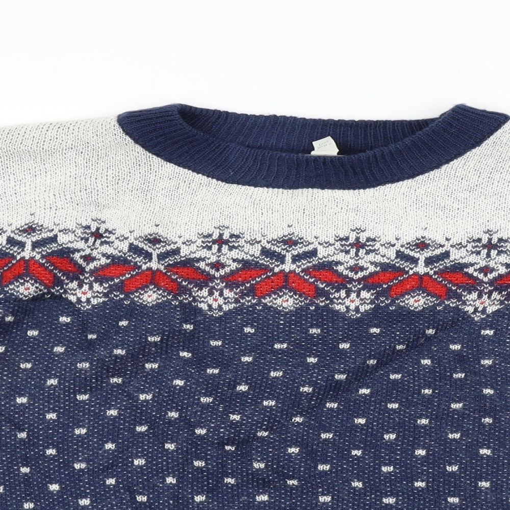 ASOS Womens Blue Geometric  Pullover Jumper Size 14