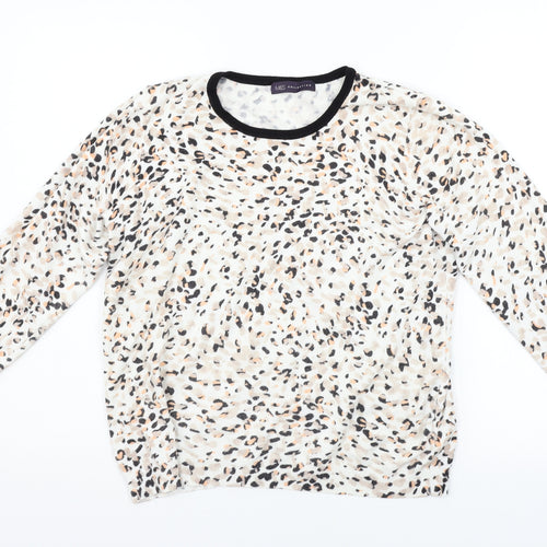 Marks and Spencer Womens Beige Animal Print  Pullover Jumper Size 18