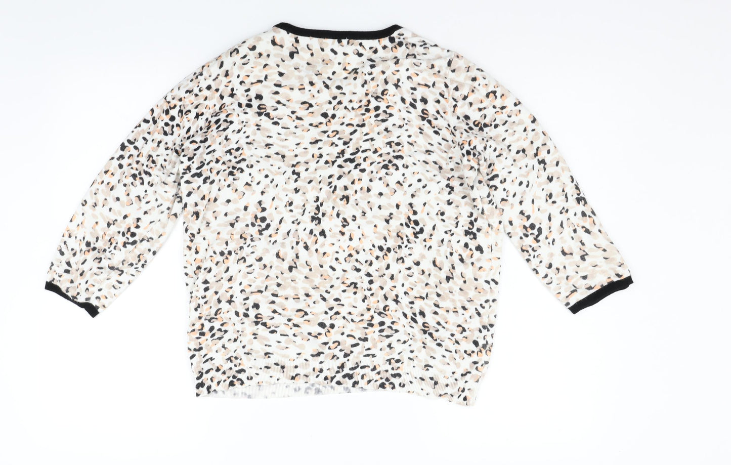 Marks and Spencer Womens Beige Animal Print  Pullover Jumper Size 18