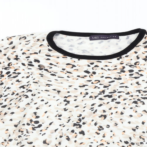 Marks and Spencer Womens Beige Animal Print  Pullover Jumper Size 18