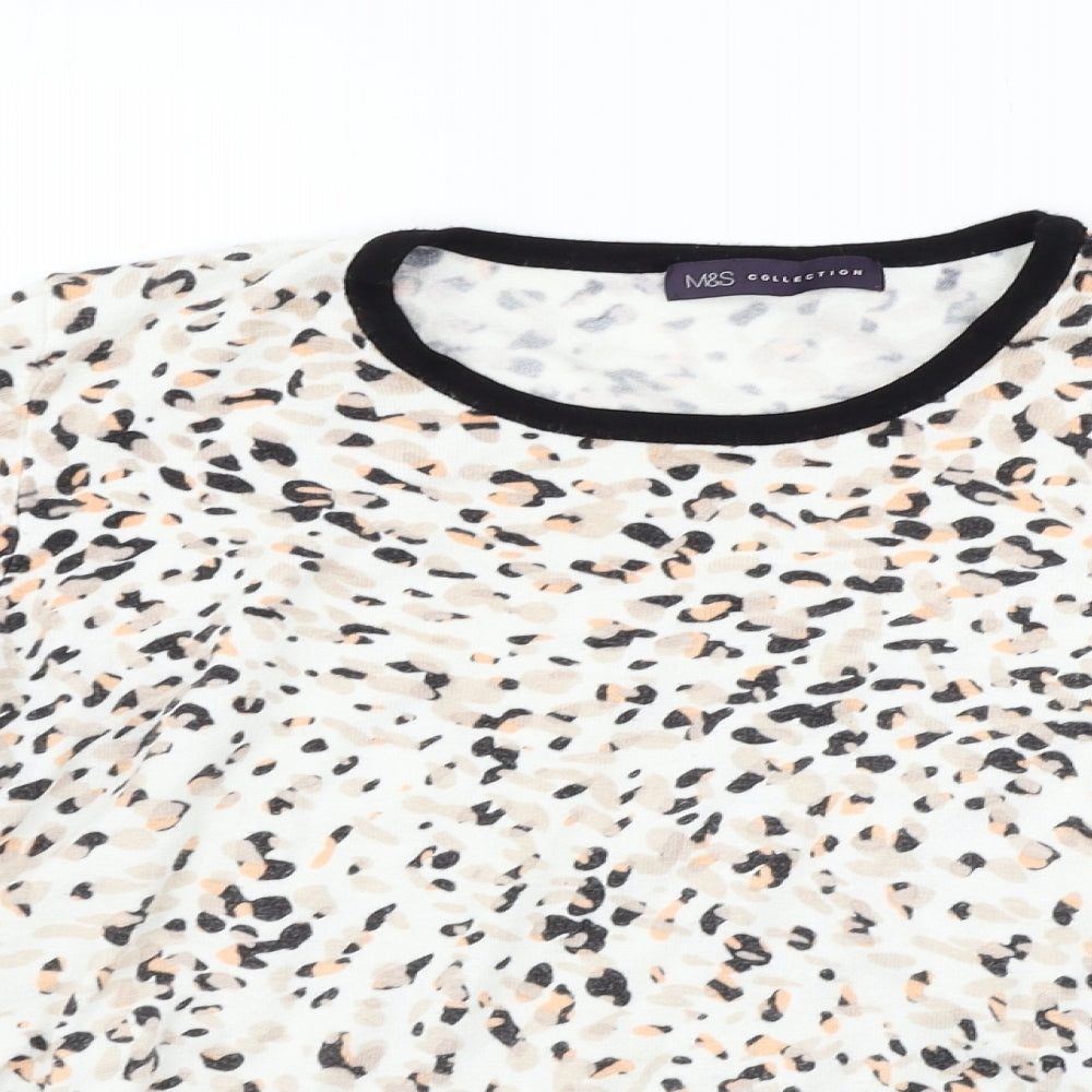 Marks and Spencer Womens Beige Animal Print  Pullover Jumper Size 18