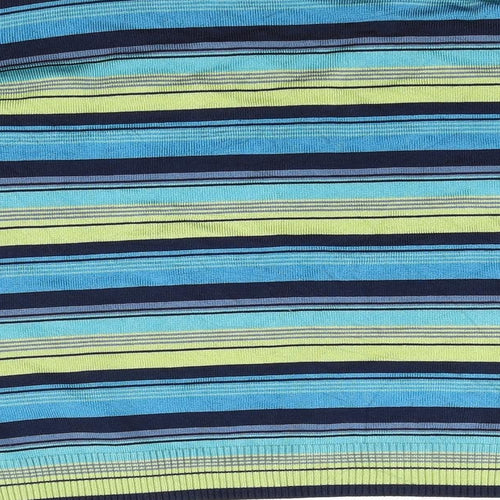 PLANET Womens Blue Striped  Pullover Jumper Size M