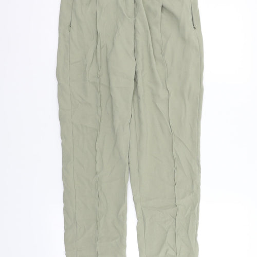Marks and Spencer Womens Green   Trousers  Size 8 L25 in - Elastic Waist Band