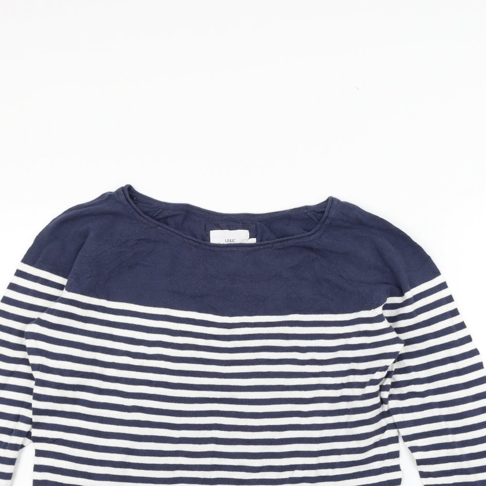 H&M Womens Blue Striped  Pullover Jumper Size L