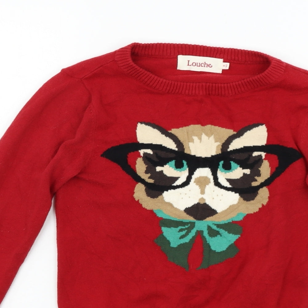 Louche Womens Red   Pullover Jumper Size 8