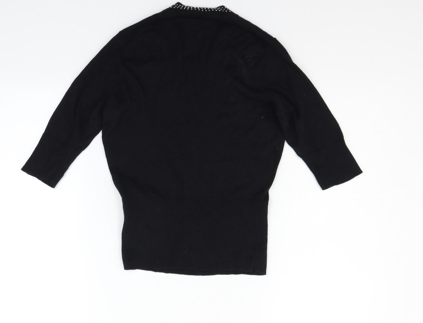 Hobbs Womens Black   Pullover Jumper Size 10  - details on chest