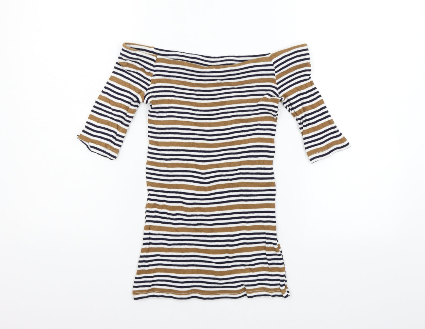 Dorothy Perkins Womens Black Striped  A-Line  Size 12