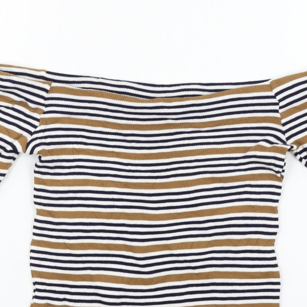 Dorothy Perkins Womens Black Striped  A-Line  Size 12