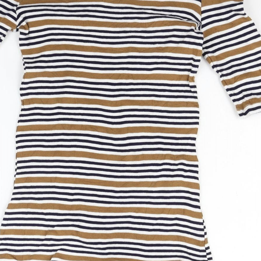 Dorothy Perkins Womens Black Striped  A-Line  Size 12