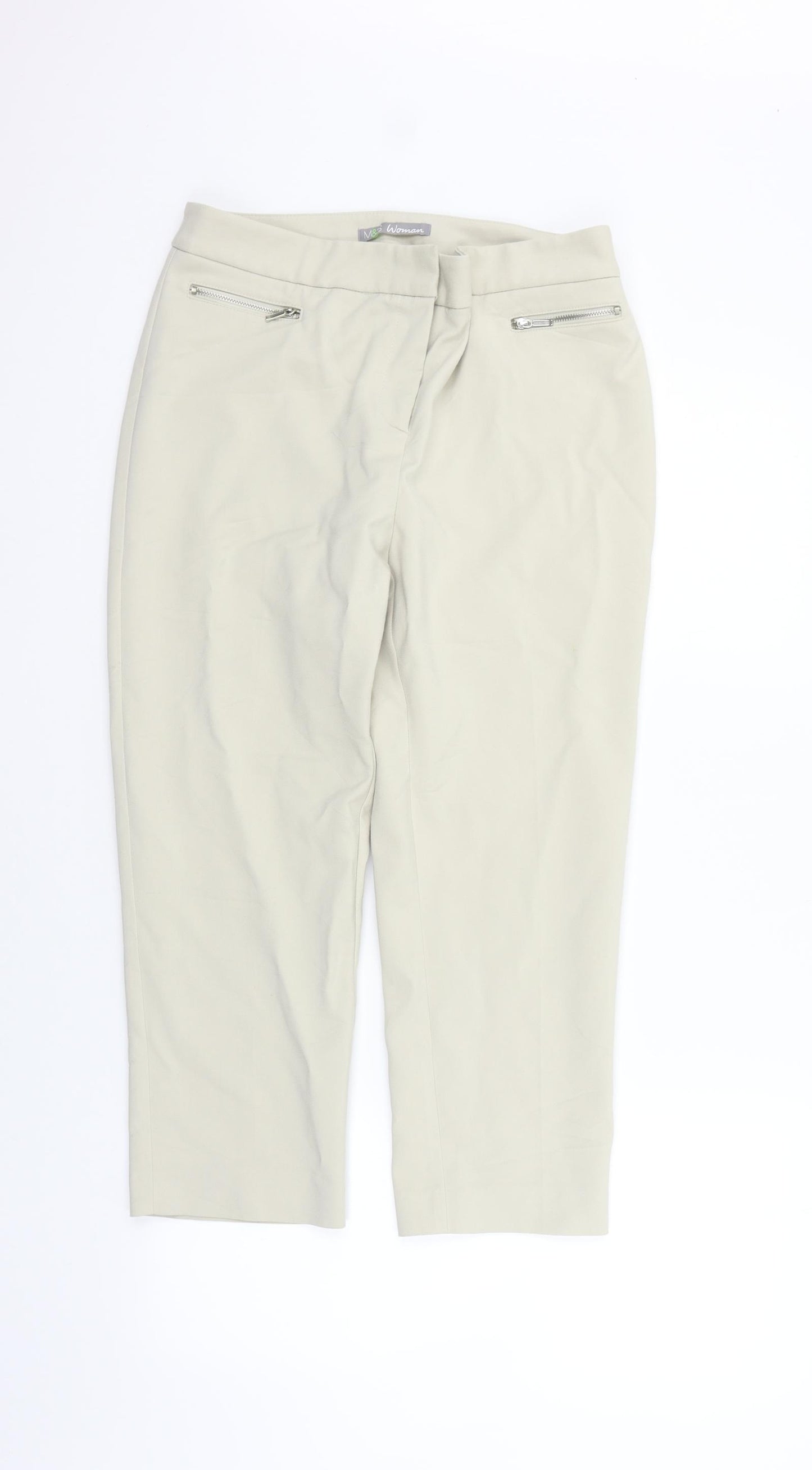 Marks and Spencer Womens Beige   Trousers  Size 12 L24 in