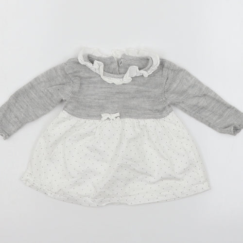 Matalan Girls Grey   Pullover Jumper Size 3-6 Months