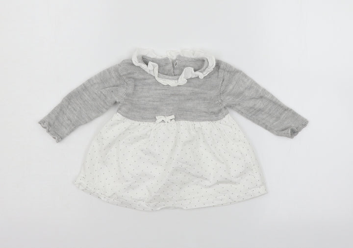 Matalan Girls Grey Pullover Jumper Size 3-6 Months