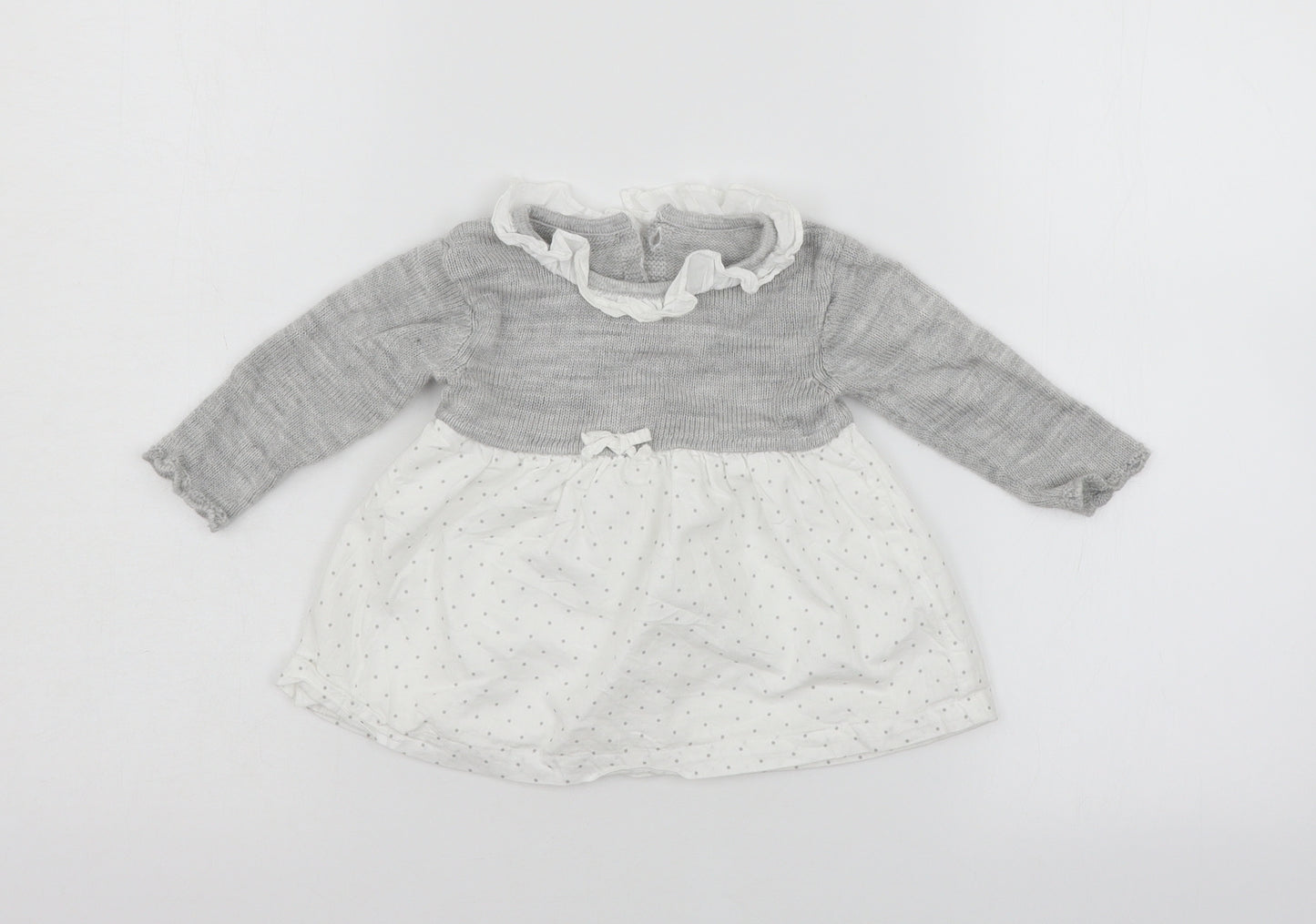 Matalan Girls Grey   Pullover Jumper Size 3-6 Months